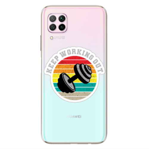 Huawei P40 Lite Keep working out Transparent Silicone TPU Θήκη