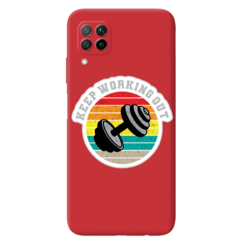 Huawei P40 Lite Keep working out Red Colored Silicone TPU Θήκη