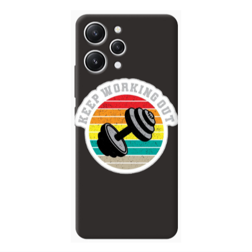 Xiaomi Redmi 12 Keep working out Black Colored Silicone TPU Θήκη