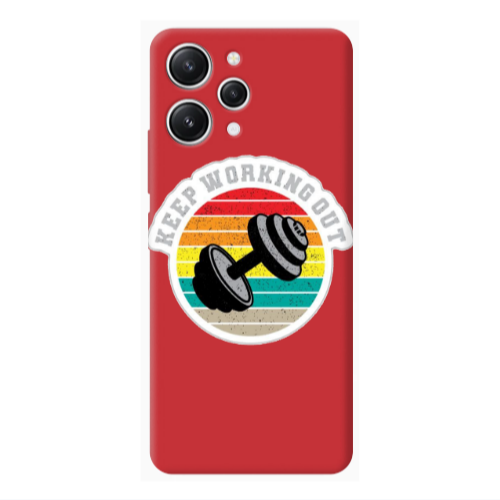Xiaomi Redmi 12 Keep working out Red Colored Silicone TPU Θήκη