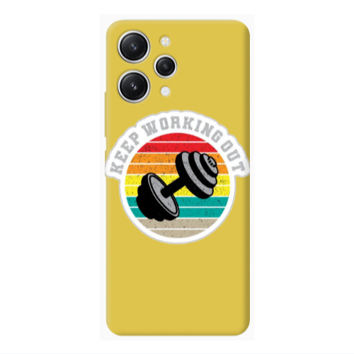 Xiaomi Redmi 12 Keep working out Yellow Colored Silicone TPU Θήκη