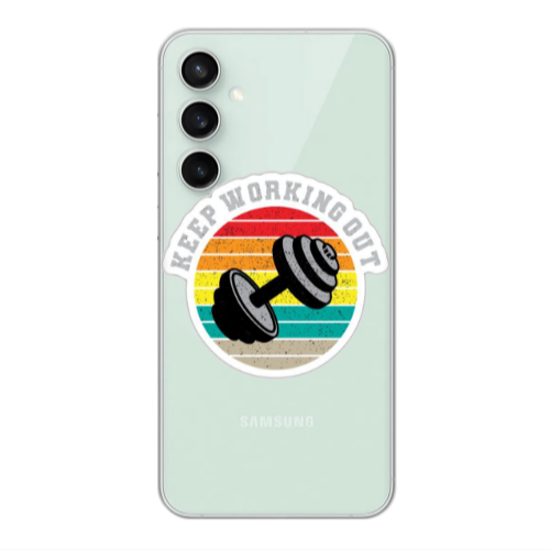 Samsung S23FE Keep working out Transparent Silicone TPU Θήκη