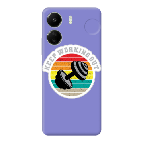 Xiaomi Redmi 13C Keep working out Purple Colored Silicone TPU Θήκη