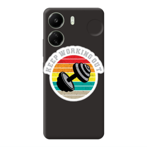 Xiaomi Redmi 13C Keep working out Black Colored Silicone TPU Θήκη