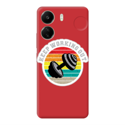 Xiaomi Redmi 13C Keep working out Red Colored Silicone TPU Θήκη