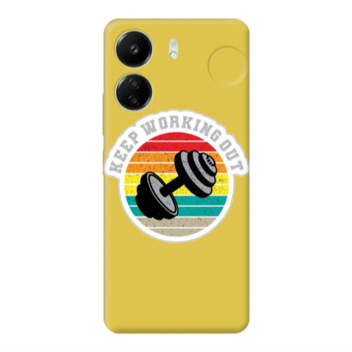 Xiaomi Redmi 13C Keep working out Yellow Colored Silicone TPU Θήκη