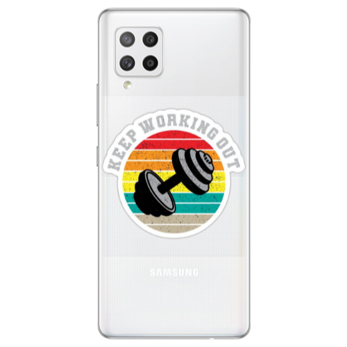 Samsung A42 5G Keep working out Transparent Silicone TPU Θήκη