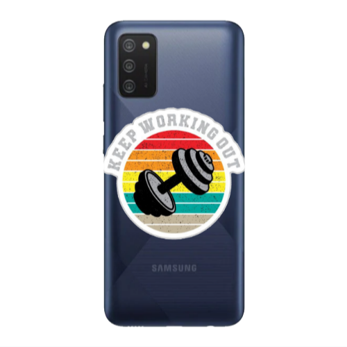 Samsung A02s Keep working out Transparent Silicone TPU Θήκη