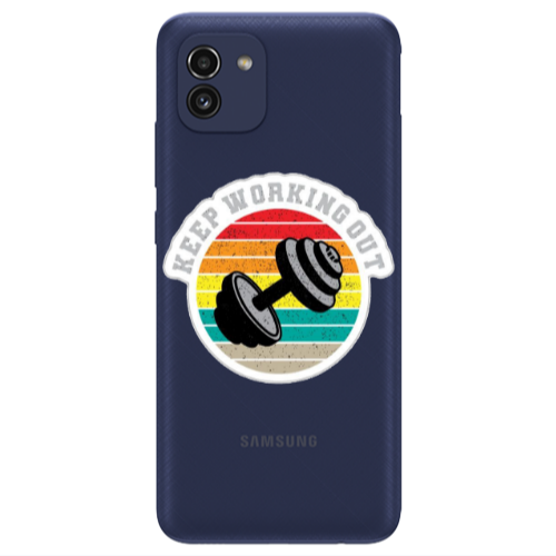 Samsung A03 Keep working out Transparent Silicone TPU Θήκη