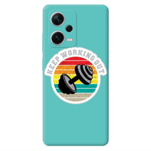 Xiaomi Poco X5 Keep working out Turquoise Colored Silicone TPU Θήκη