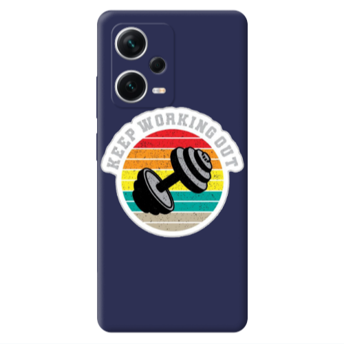 Xiaomi Poco X5 Keep working out Dark blue Colored Silicone TPU Θήκη