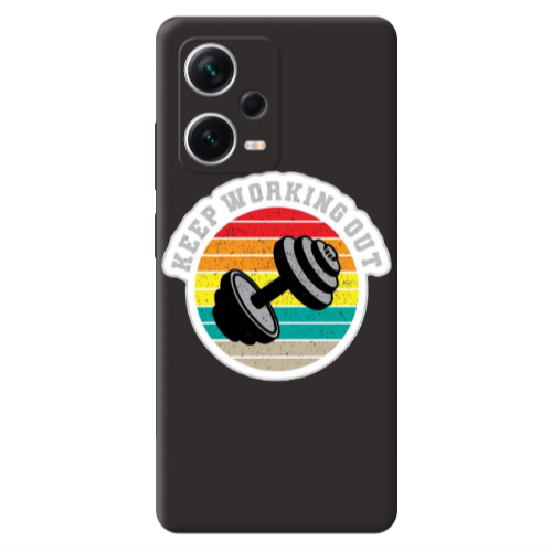Xiaomi Poco X5 Keep working out Black Colored Silicone TPU Θήκη