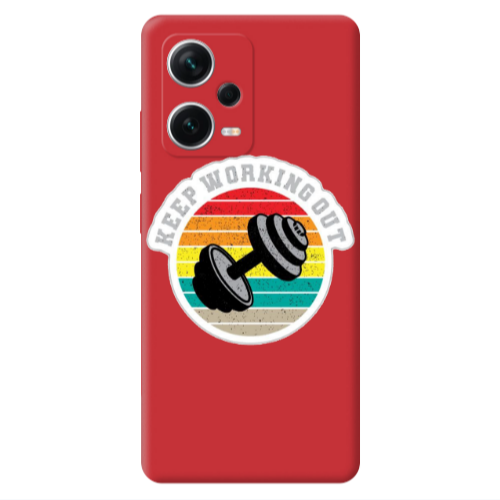 Xiaomi Poco X5 Keep working out Red Colored Silicone TPU Θήκη