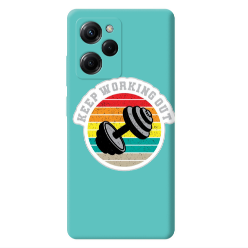 Xiaomi Poco X5 Pro Keep working out Turquoise Colored Silicone TPU Θήκη