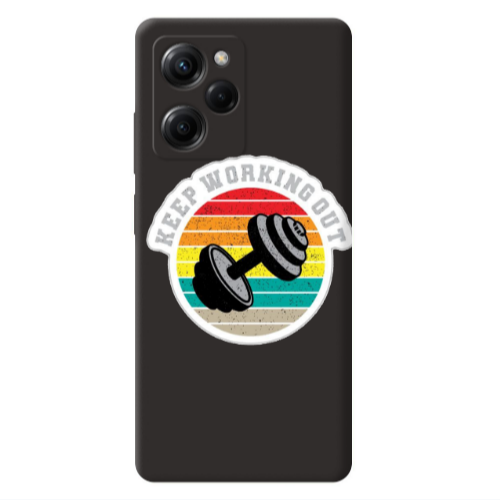 Xiaomi Poco X5 Pro Keep working out Black Colored Silicone TPU Θήκη