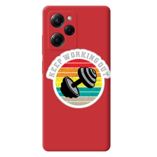 Xiaomi Poco X5 Pro Keep working out Red Colored Silicone TPU Θήκη
