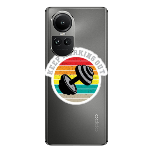 Oppo Reno10 5G Keep working out Transparent Silicone TPU Θήκη