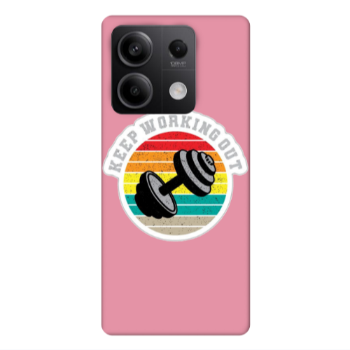 Xiaomi Redmi Note 13 5G Keep working out Pink Colored Silicone TPU Θήκη