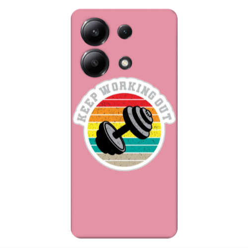 Xiaomi Redmi Note 13 4G Keep working out Pink Colored Silicone TPU Θήκη
