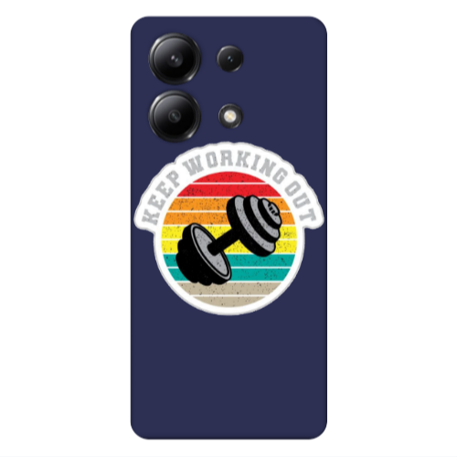 Xiaomi Redmi Note 13 4G Keep working out Dark blue Colored Silicone TPU Θήκη
