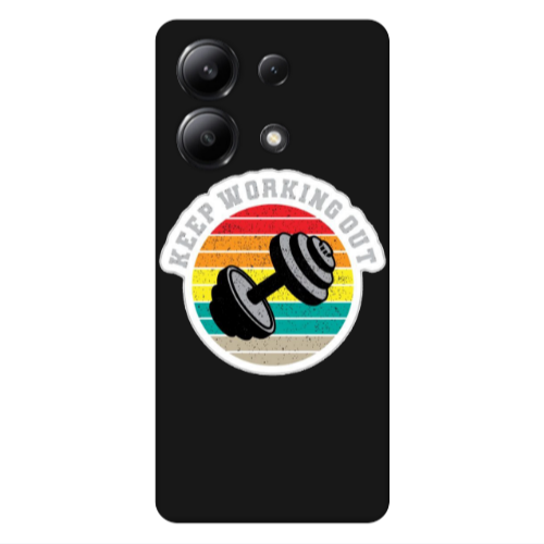 Xiaomi Redmi Note 13 4G Keep working out Black Colored Silicone TPU Θήκη