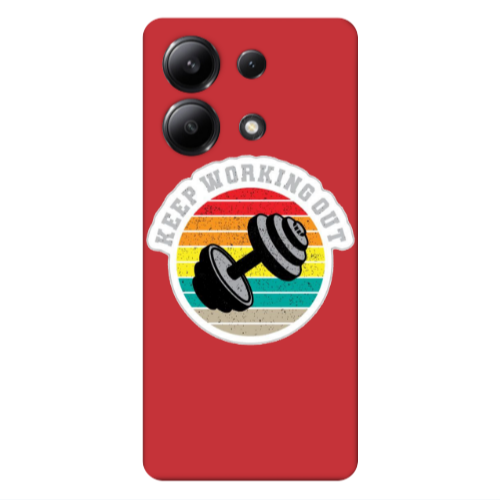 Xiaomi Redmi Note 13 4G Keep working out Red Colored Silicone TPU Θήκη