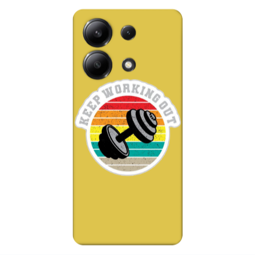 Xiaomi Redmi Note 13 4G Keep working out Yellow Colored Silicone TPU Θήκη