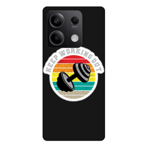 Xiaomi Redmi Note 13Pro 5G Keep working out Black Colored Silicone TPU Θήκη