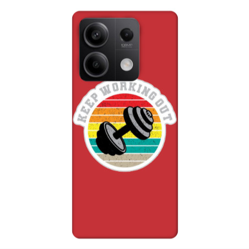 Xiaomi Redmi Note 13Pro 5G Keep working out Red Colored Silicone TPU Θήκη