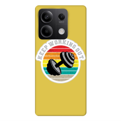 Xiaomi Redmi Note 13Pro 5G Keep working out Yellow Colored Silicone TPU Θήκη