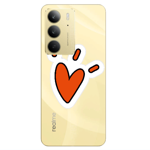 Realme C 75 Red heart Transparent Silicone TPU Θήκη