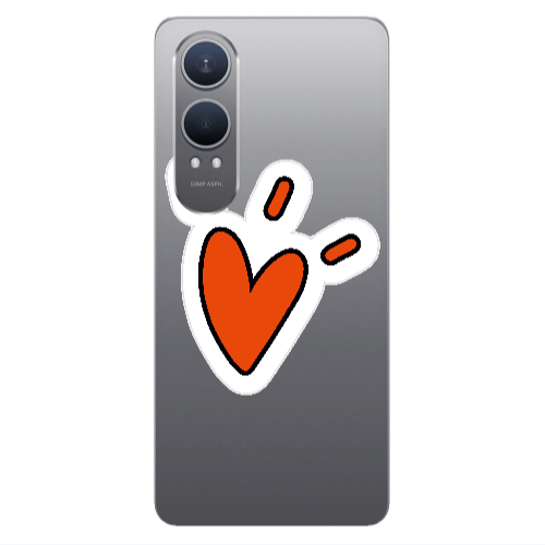 Oneplus Nord Ce 4 lite Red heart Transparent Silicone TPU Θήκη