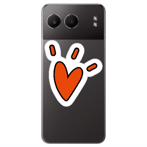 Oneplus Nord 4 Red heart Transparent Silicone TPU Θήκη