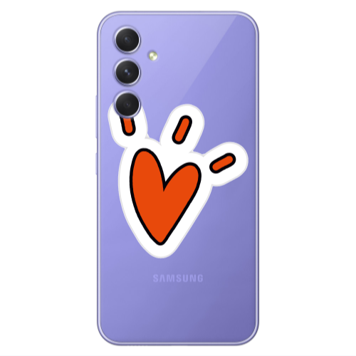 Samsung A36 Red heart Transparent Silicone TPU Θήκη