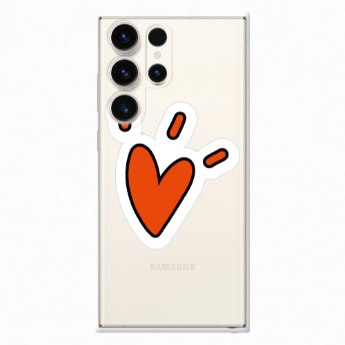 Samsung S25 Ultra Red heart Transparent Silicone TPU Θήκη