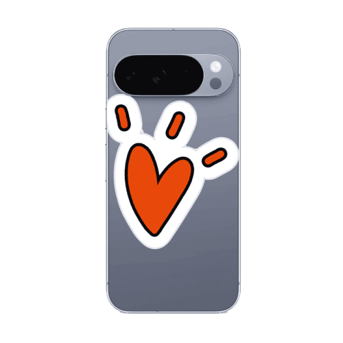 Google Pixel 10 Pro XL Red heart Transparent Silicone TPU Θήκη