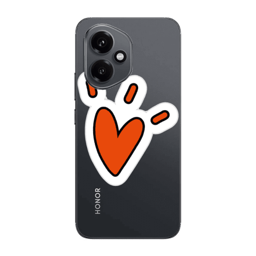 Honor Magic 400 Red heart Transparent Silicone TPU Θήκη