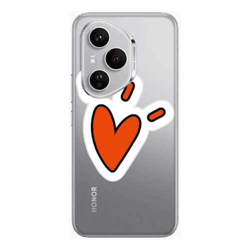 Honor Magic 400 Pro Red heart Transparent Silicone TPU Θήκη