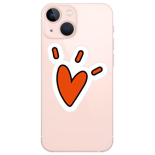 Apple iPhone 13 Red heart Transparent Silicone TPU Θήκη