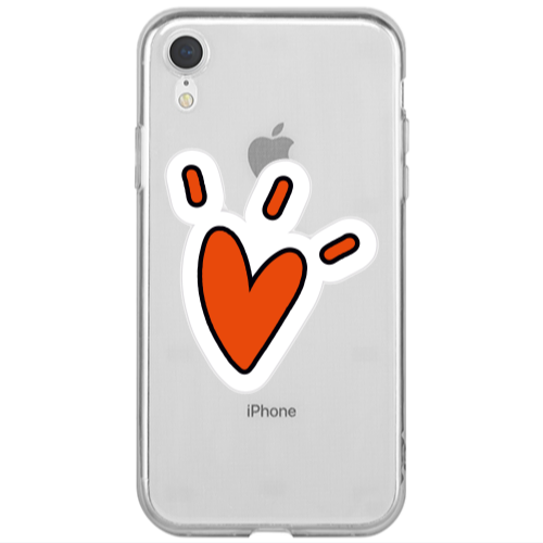 Apple iPhone Xr Red heart Transparent Silicone TPU Θήκη