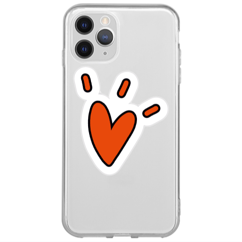 Apple iPhone 13 Pro Max Red heart Transparent Silicone TPU Θήκη