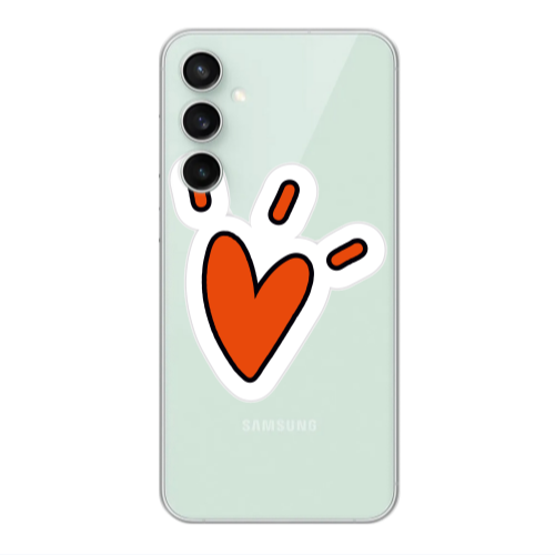 Samsung S23FE Red heart Transparent Silicone TPU Θήκη