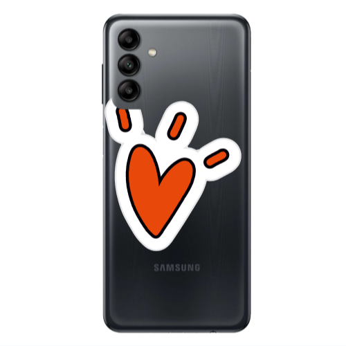 Samsung A13 5G Red heart Transparent Silicone TPU Θήκη
