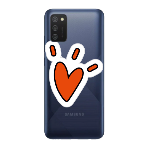 Samsung A02s Red heart Transparent Silicone TPU Θήκη