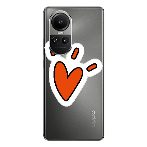 Oppo Reno10 5G Red heart Transparent Silicone TPU Θήκη