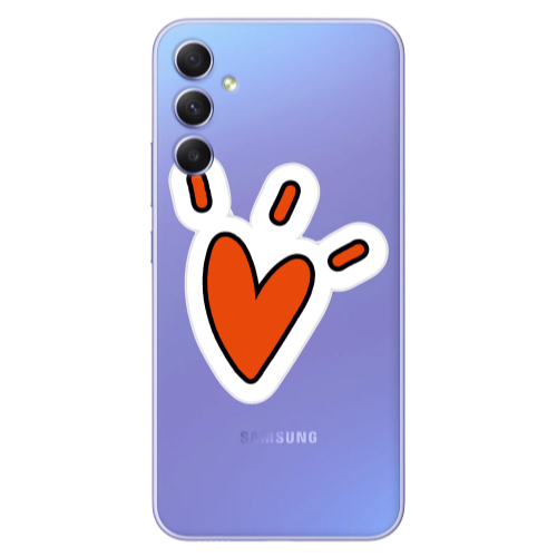 Samsung A16 Red heart Transparent Silicone TPU Θήκη