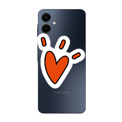 Samsung A06 Red heart Transparent Silicone TPU Θήκη
