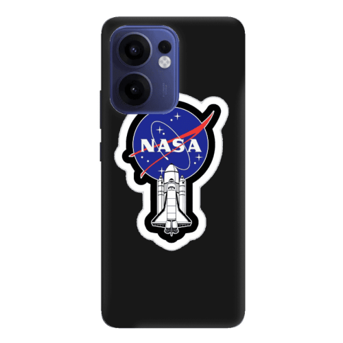 Oppo Reno 13 F Nasa 2 Black Colored Silicone TPU Θήκη