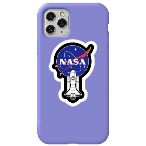 Apple iPhone 11 Pro Nasa 2 Purple Colored Silicone TPU Θήκη