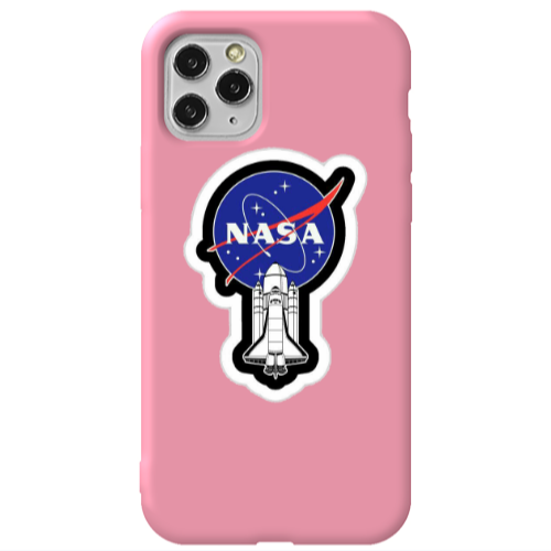 Apple iPhone 11 Pro Nasa 2 Pink Colored Silicone TPU Θήκη